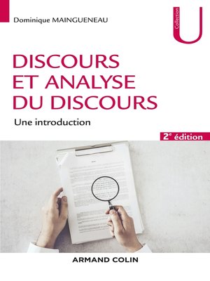 cover image of Discours et analyse du discours--2e éd.